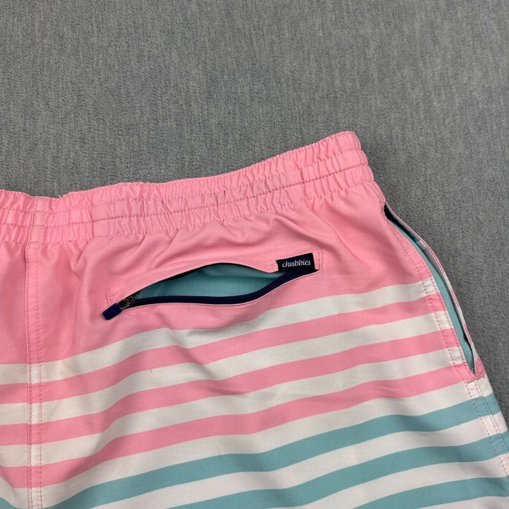 Chubbies‎ Shorts Men 2XL Blue Swim Trunks On The Horizons Drawstring Beach Surf